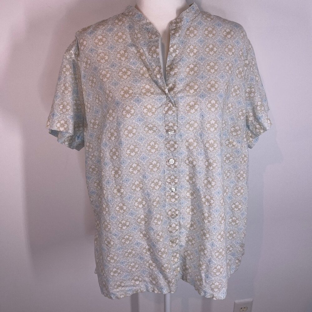 Liz Claiborne Woman Linen Button Down Shirt size 14W
